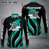 FUNSTUFFPRINT  Funny Bowling Ball Flame Multicolor Option, Customized Name Long Sleeve 3D Shirt