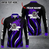 FUNSTUFFPRINT  Funny Bowling Ball Flame Multicolor Option, Customized Name Long Sleeve 3D Shirt