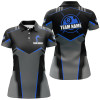 Custom Billiard Jerseys For Women Custom Polo & Quarter-Zip Billiard Shirts, Team Pooler Short Sleeve|Blue