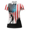 Custom American Flag Womens Golf Polo Shirts Custom Name Women Golfer Patriotic Golf Tops For Women