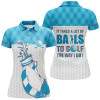 Custom Women Golf Polo Shirt It Takes A Lot Of Balls To Golf Custom Blue Argyle Pattern Golf Shirts For Women