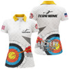 Custom Personalized Retro 3D Target Archery Polo Shirts For Women, Custom US Flag Archery Team Shirts