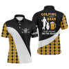 Custom Golf Men Polo Shirt - Argyle Pattern Custom Name Apparel - Personalized Gift For Golf Lover, Team - Golfing Without Beer Is Just Walking On The Grass