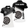 Custom Black And White Darts Polo Shirt With Name Customized Darts Shirts For Women Dart Jersey
