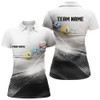 Custom Personalized Black White Billiards Shirts For Women Billiards Team Shirts Custom Billiard Jerseys