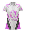 Custom Pink White Women's Golf Polo T-Shirts Custom Name Sports Golf Short Sleeve Shirt Quick Dry, Golf Gifts