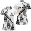 Custom Flame Golf Ball Black White Golf Polo Shirt Personalized Golf Shirts For Women Golfing Gifts