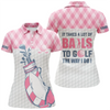 Custom Women Golf Polo Shirt It Takes A Lot Of Balls To Golf Custom Pink Argyle Pattern Golf Shirts For Women