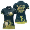 Custom Womens Golf Artistic Wet Paint Polo Shirt, Dark Green Golf Shirts For Womens, Golfing Gifts