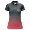 Custom Black And Red Gradient Womens Golf Polo Shirts Custom Womens Golf Clothes, Golf Gifts For Women