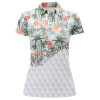 Custom Tropical Palm Trees Flamingo Hibiscus Pattern Custom Womens Golf Polo Shirts Team Ladies Golf Tops