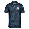 Black And Navy Blue Tropical Pattern Golf Player Polo Shirt, Golfing American Flag Polo Shirt- Best Golf Shirt For Men, Golfer