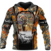 FUNSTUFFPRINT Premium Deer Hunting for Hunter Orange Camo 3D Hoodie and Zip Hoodie
