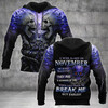 FUNSTUFFPRINT November Guy Skull 3D Hoodie and Zip Hoodie