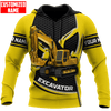 FUNSTUFFPRINT Personalized Excavator Hoodie NHBM   3D Hoodie and Zip Hoodie