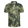 Camouflage Texture Disc Golf Polo Shirt, Short Sleeve Men Polo Shirt, Best Gift For Men Golfers, Polo Gift For Men