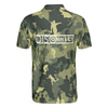 Camouflage Texture Disc Golf Polo Shirt, Short Sleeve Men Polo Shirt, Best Gift For Men Golfers, Polo Gift For Men