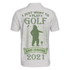 I Just Want To Play Golf And Ignore Bear Golf Polo Shirt For Men, Custom Best Gift For Golfers, Personalized Cool Golf Gift Idea For Golfers