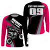 FUNSTUFFPRINT Custom Women Motocross jersey, pink UPF30+ dirt bike MX racing brap like a girl off-road 3D LONG SLEEVE SHIRT
