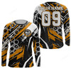 FUNSTUFFPRINT Custom extreme Motocross racing jersey, UPF30+ biker Live To Ride off-road orange MX 3D LONG SLEEVE SHIRT