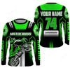 FUNSTUFFPRINT Custom green Motocross jersey, UPF30+ dirt bike riding off-road extreme MX  3D LONG SLEEVE SHIRT