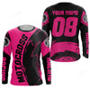 FUNSTUFFPRINT Custom Motocross Long sleeve pink, UPF30+ MX racing dirt bike off-road  3D LONG SLEEVE SHIRT