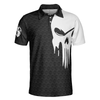 I Hit Golf Ball Polo Shirt, Black And White Golf Shirt Design With Sayings, Scary Skeleton Golf Shirt, Best Gift For Men