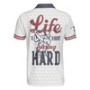 Life Is Short Swing Hard Golf Polo Shirt, Grey Argyle Polo Shirt For Golfers, Basic Golf Shirt Design, Best Gift For Men