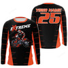 FUNSTUFFPRINT Custom Men MX Motocross , Dirt Bike Racing Shirt Riding Orange UPF30+ Motorcycle 3D LONG SLEEVE SHIRT