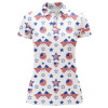Custom Women Golf Polo Shirts American Flag Independence Day Pattern Custom Patriot Team Golf Shirts