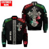 FUNSTUFFPRINT Customized Name Aztec Cross Smoke Bomber Jacket 3D Bomber Jacket S3BJ-10019