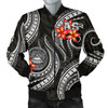 FUNSTUFFPRINT American Samoa Polynesian Men Bomber Jacker – Black Plumeria – BN11 Bomber Jacket 3D Bomber Jacket