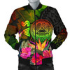 FUNSTUFFPRINT American Samoa Polynesian Men’s Bomber Jacket – Hibiscus and Banana Leaves – BN15 Bomber Jacket 3D Bomber Jacket