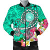 FUNSTUFFPRINT American Samoa Polynesian Men’s Bomber Jacket – Turtle Plumeria (Turquoise) – BN18 Bomber Jacket 3D Bomber Jacket