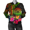 FUNSTUFFPRINT American Samoa Polynesian Personalised Women’s Bomber Jacket – Hibiscus and Banana Leaves – BN15 Bomber Jacket 3D Bomber Jacket
