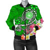 FUNSTUFFPRINT American Samoa Polynesian Women’s Bomber Jacket – Turtle Plumeria (Green) – BN18 Bomber Jacket 3D Bomber Jacket
