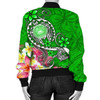 FUNSTUFFPRINT American Samoa Polynesian Women’s Bomber Jacket – Turtle Plumeria (Green) – BN18 Bomber Jacket 3D Bomber Jacket