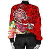FUNSTUFFPRINT American Samoa Polynesian Women’s Bomber Jacket – Turtle Plumeria (Red) – BN18 Bomber Jacket 3D Bomber Jacket