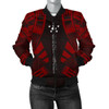 FUNSTUFFPRINT Austral Islands Women Bomber Jacket – Polynesian Tattoo Red – BN0110 Bomber Jacket 3D Bomber Jacket