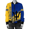 FUNSTUFFPRINT Barbados Coat Of Arms Women Bomber Jacket Quarter Style J71 Bomber Jacket 3D Bomber Jacket