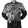FUNSTUFFPRINT Bomber Jacket Fiji Polynesian – White Turtle 3D Bomber Jacket
