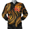 FUNSTUFFPRINT Bomber Jacket Guam Polynesian – Gold Plumeria 3D Bomber Jacket