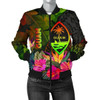 FUNSTUFFPRINT Bomber Jacket Guam Polynesian – Hibiscus and Banana Leaves 3D Bomber Jacket