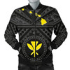 FUNSTUFFPRINT Bomber Jacket Hawaii – Hawaii Kanaka Maoli And Map ( Black) 3D Bomber Jacket
