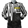 FUNSTUFFPRINT Bomber Jacket Hawaii – Kanaka Maoli With Polynesian Pattern In Heartbeat Style (Black,White) 3D Bomber Jacket