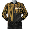 FUNSTUFFPRINT Bomber Jacket Hawaii – Kanaka Maoli With Polynesian Pattern In Heartbeat Style (Gold) 3D Bomber Jacket