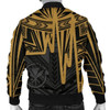 FUNSTUFFPRINT Bomber Jacket Hawaii – Kanaka Maoli With Polynesian Pattern In Heartbeat Style (Gold) 3D Bomber Jacket