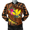FUNSTUFFPRINT Bomber Jacket Hawaii Kanaka Maoli Personalised – Polynesian Hook And Hibiscus 3D Bomber Jacket
