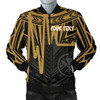 FUNSTUFFPRINT Bomber Jacket Hawaii Personalised – Kanaka Maoli With Polynesian Pattern In Heartbeat Style (Gold) 3D Bomber Jacket