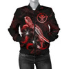 FUNSTUFFPRINT Bomber Jacket Hawaii Polynesian – Turtle With Blooming Hibiscus Red 3D Bomber Jacket